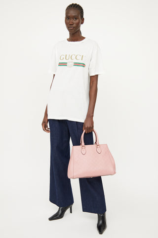 Gucci Pink Guccissima Top Handle Bag