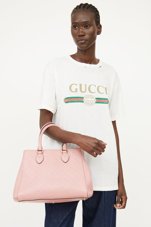 Gucci Pink Guccissima Top Handle Bag