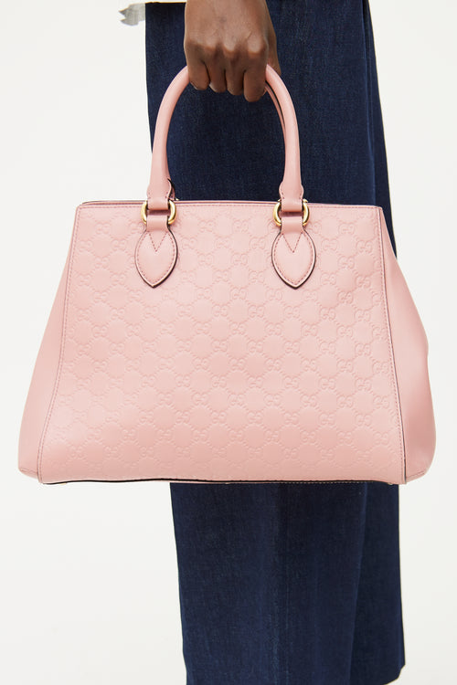 Gucci Pink Guccissima Top Handle Bag