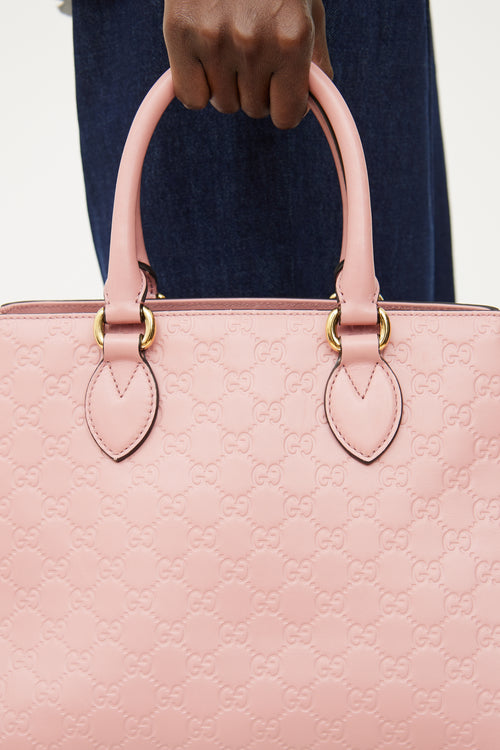 Gucci Pink Guccissima Top Handle Bag