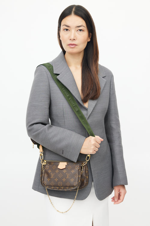 Louis Vuitton 2020 Brown 
Green Monogram Multi Pochette Accessoires Bag