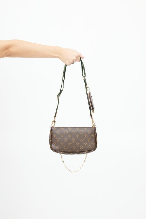 Louis Vuitton 2020 Brown 
Green Monogram Multi Pochette Accessoires Bag