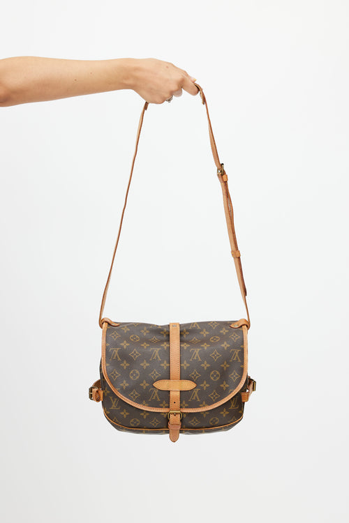 Louis Vuitton 1989 Brown Monogram Saumur 25 Messenger Bag