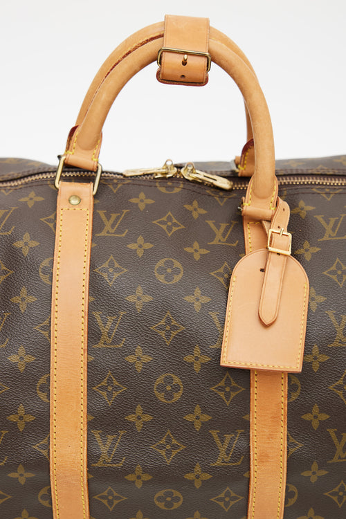 Louis Vuitton 1990 Brown Monogram Keepall Bandoulière 50 Duffle Bag