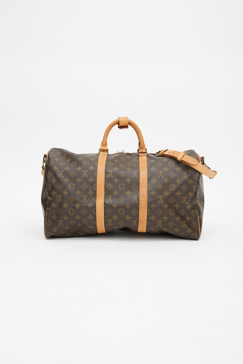 Louis Vuitton 1990 Brown Monogram Keepall Bandoulière 50 Duffle Bag