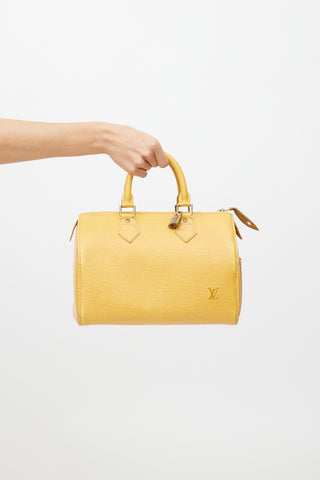 Louis Vuitton 1992 Yellow Epi Leather Speedy 25 Bag