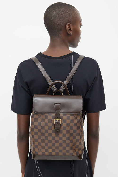 Louis Vuitton 2000 Brown Damier Ebene Soho Backpack