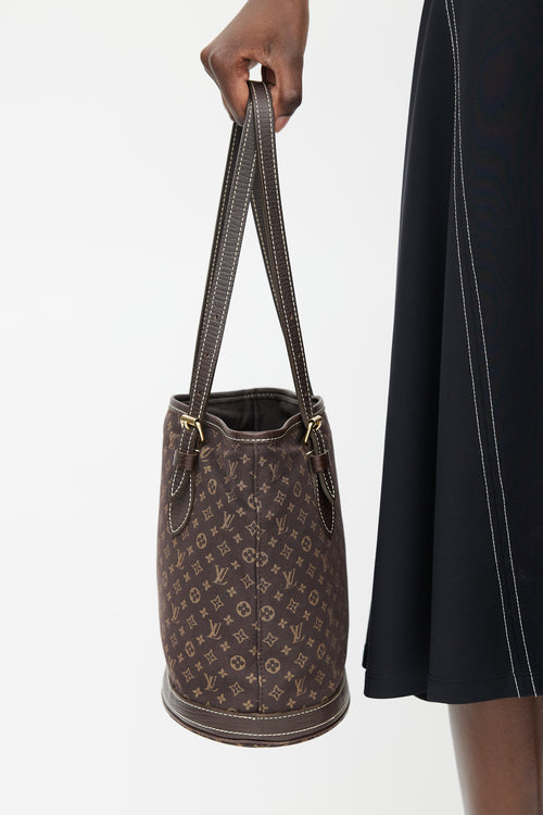 Louis Vuitton 2006 Brown Ebene Monogram Mini Lin Petit Bucket Bag