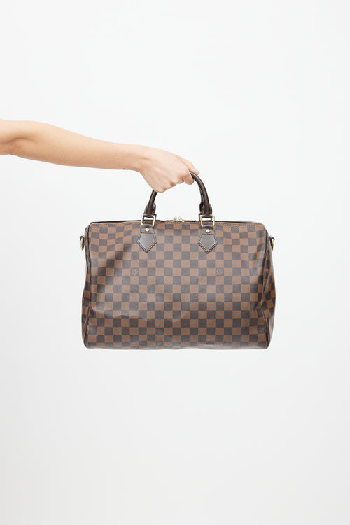 Louis Vuitton 2013 Brown Damier Ebene Speedy 35 Bag