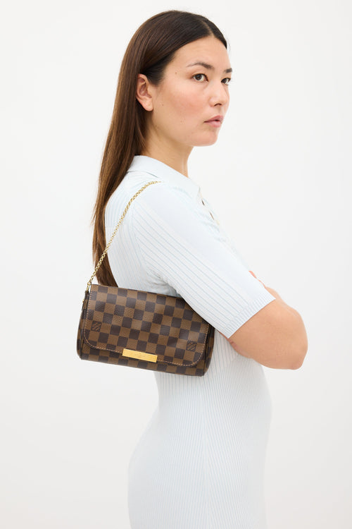 Louis Vuitton 2014 Brown Damier Ebene Favourite PM Bag