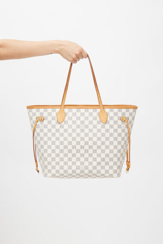 Louis Vuitton 2018 Cream Damier Azur Neverfull MM Tote Bag