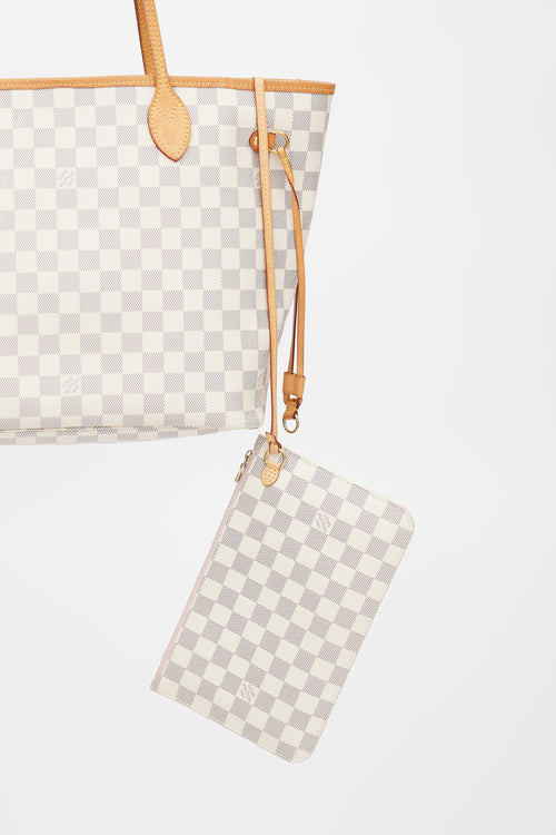 Louis Vuitton 2018 Cream Damier Azur Neverfull MM Tote Bag