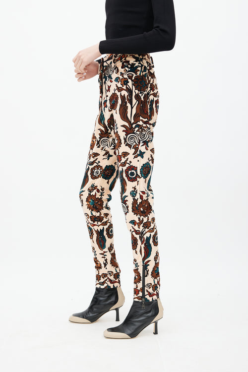 Louis Vuitton Fall 2014 Beige 
Multi Floral Velvet Trouser