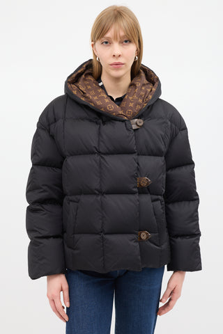 Louis Vuitton Black 
Brown Down Pillow Puffer Jacket