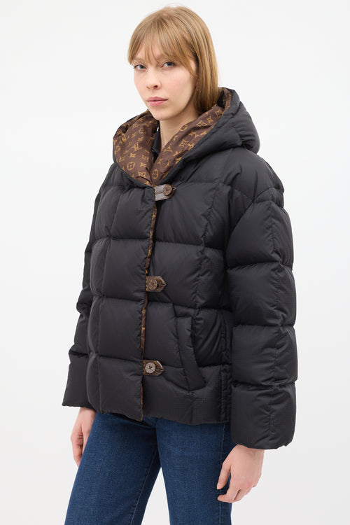 Louis Vuitton Black 
Brown Down Pillow Puffer Jacket