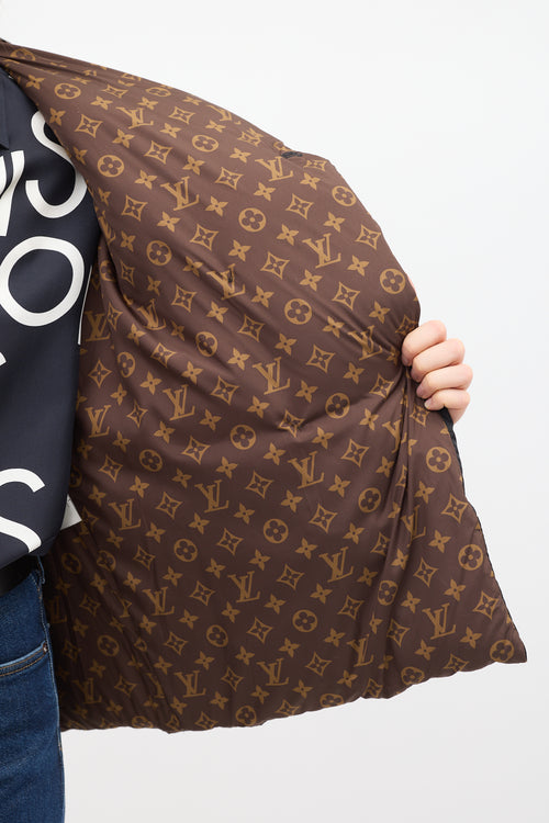 Louis Vuitton Black 
Brown Down Pillow Puffer Jacket