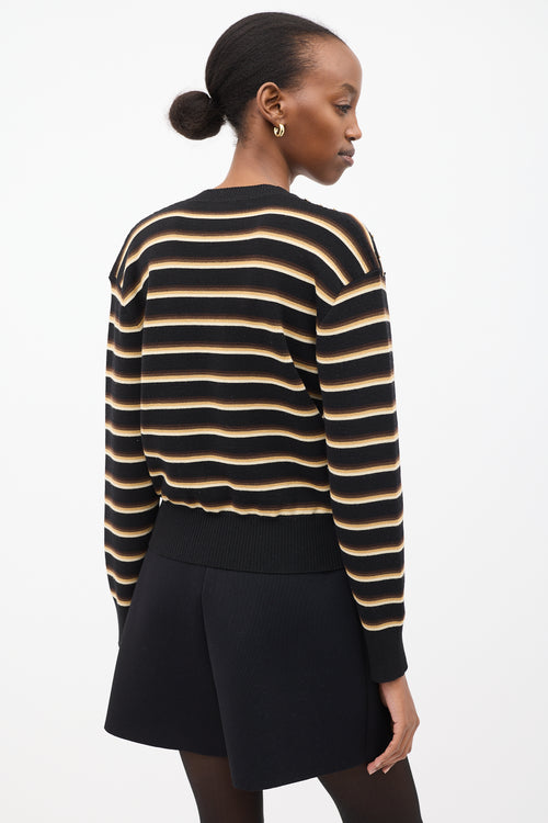 Black 
Multi Wool Embellished Stripe Sweater