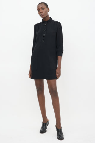 Louis Vuitton Black Buttoned Shirt Dress