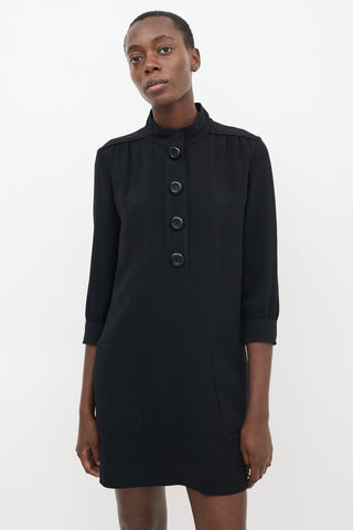 Louis Vuitton Black Buttoned Shirt Dress