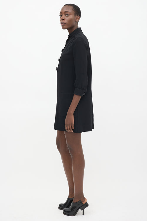 Louis Vuitton Black Buttoned Shirt Dress