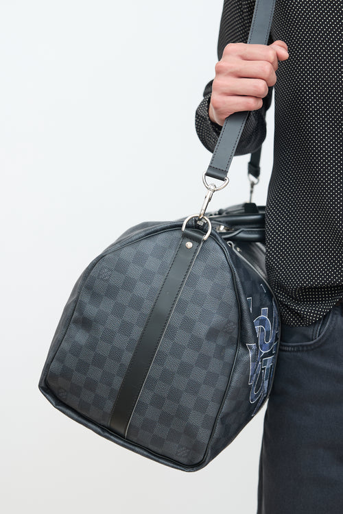 Black Damier Graphite Keepall Bandoulière 50 Duffle Bag