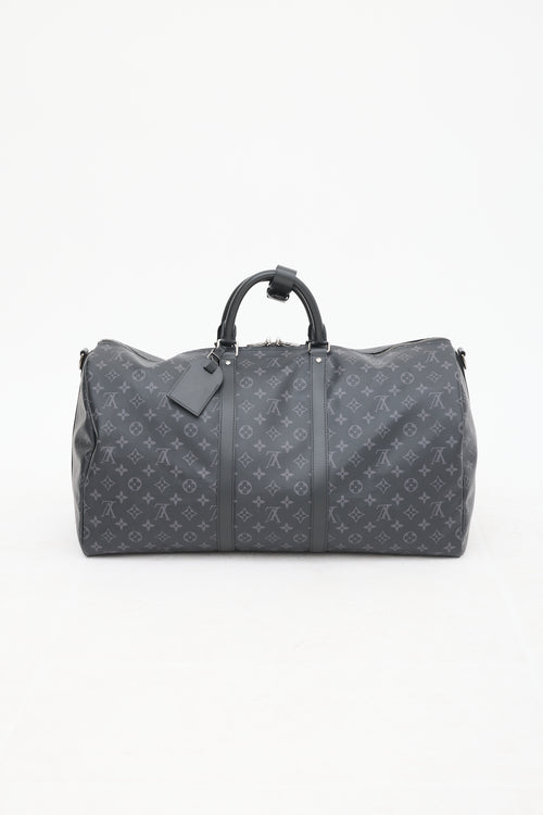 Louis Vuitton Black Eclipse Monogram Keepall Bandoulière 55 Duffle Bag