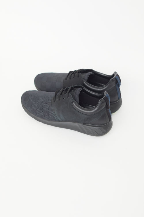 Louis Vuitton Black Fastlane Damier Knit Sneaker