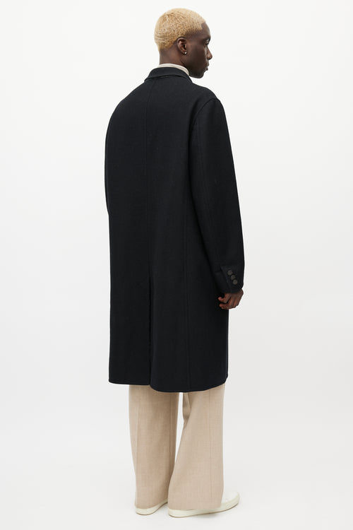 Louis Vuitton Black 
Grey Wool Monogram Coat