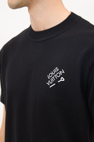 Louis Vuitton Black Knit Signature Short Sleeve T-Shirt