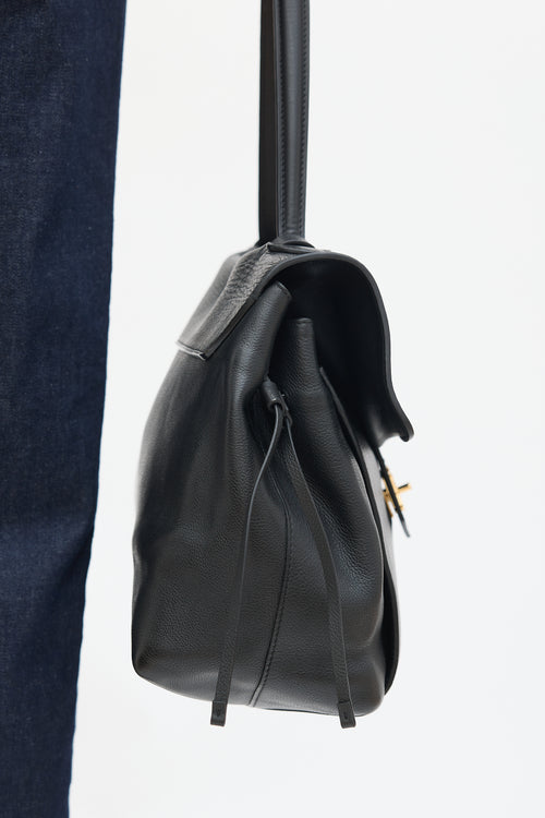 Louis Vuitton Black Leather Lockme MM Shoulder Bag