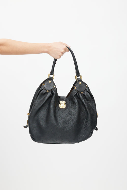 Louis Vuitton Black Leather Mahina Monogram Bag