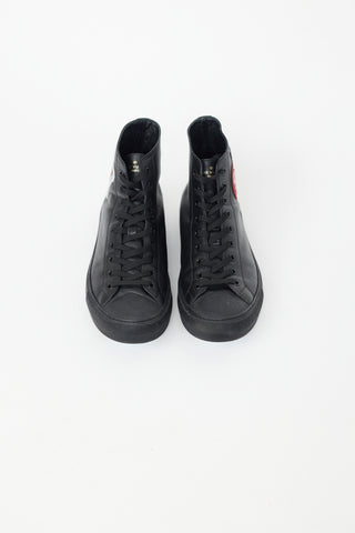 Louis Vuitton Black Leather Tattoo Trainer Sneaker