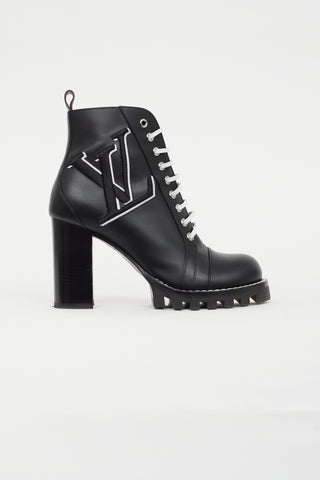 Louis Vuitton Black Logo Star Trail Leather Boot