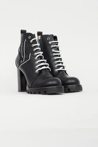 Louis Vuitton Black Logo Star Trail Leather Boot