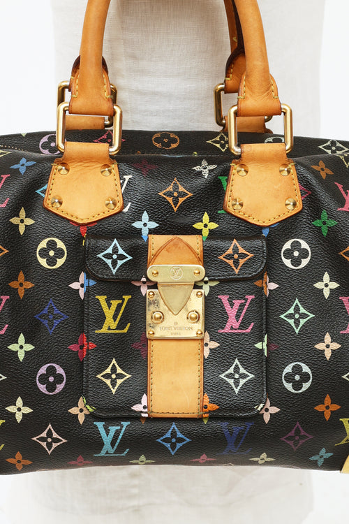 Louis Vuitton 2006 Black Murakami Speedy 30 Bag