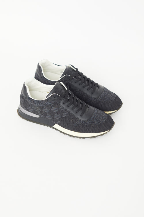 Louis Vuitton Black Run Away Damier Knit Sneaker