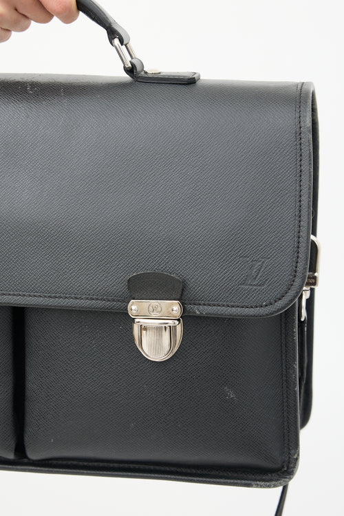 Louis Vuitton Black Taiga Leather Anton Messenger Bag