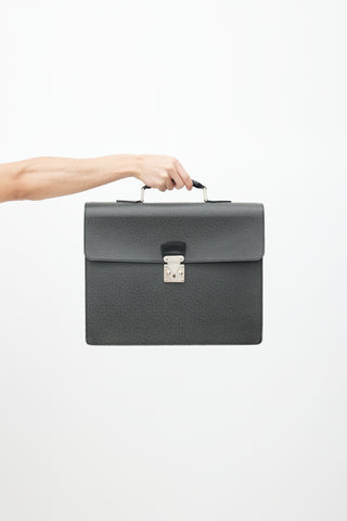 Louis Vuitton Black Taiga Leather Briefcase