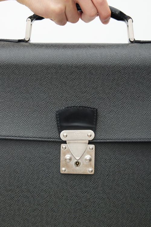 Louis Vuitton Black Taiga Leather Briefcase