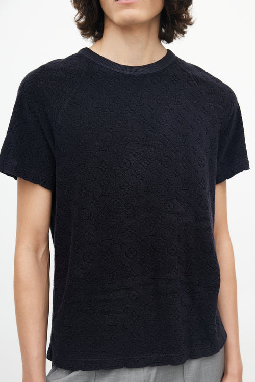 Louis Vuitton Black Terry Cloth Monogram T-Shirt