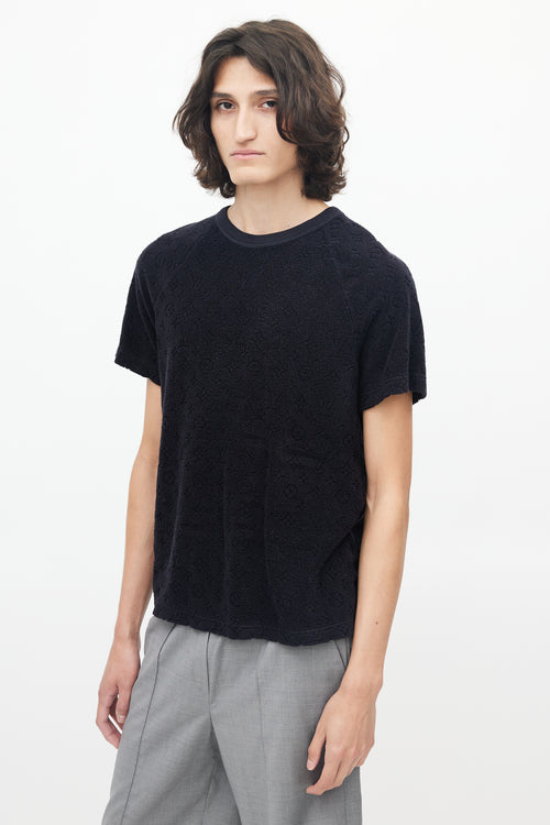 Louis Vuitton Black Terry Cloth Monogram T-Shirt