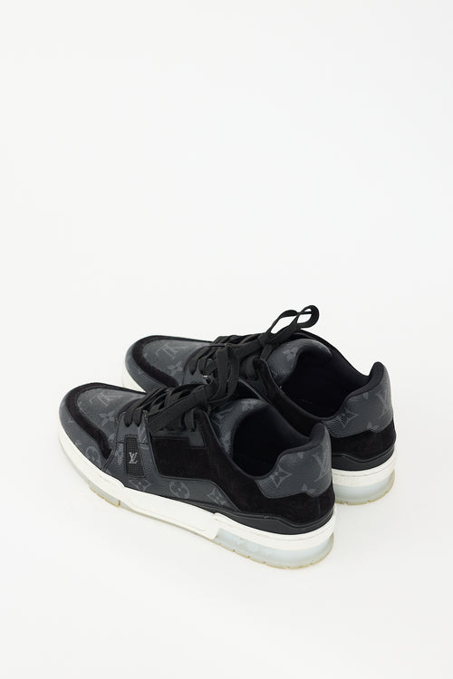 Louis Vuitton Black Leather LV Trainer Monogram Sneaker