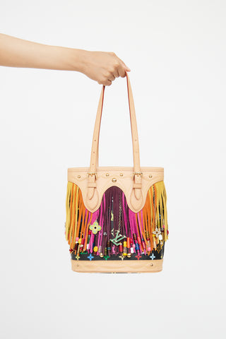 Louis Vuitton 2006 Black Murakami Fringe Bucket Bag