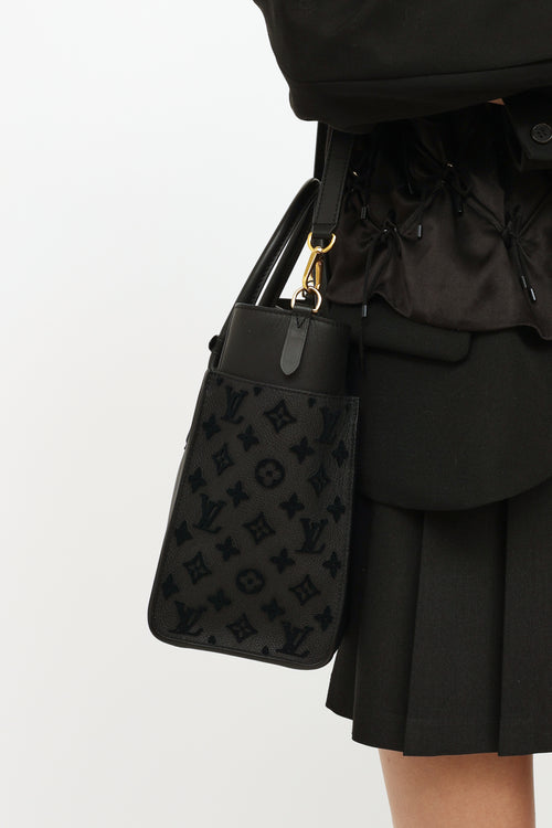 Louis Vuitton Black On My Side Tote MM Bag