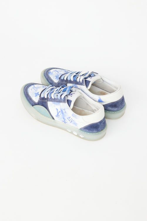 Louis Vuitton Blue 
White Watercolour Ollie Monogram Sneaker