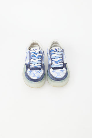 Louis Vuitton Blue 
White Watercolour Ollie Monogram Sneaker