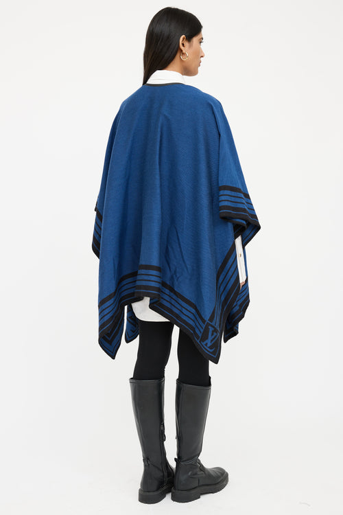 Louis Vuitton Tassle Leather Trim Cape Poncho