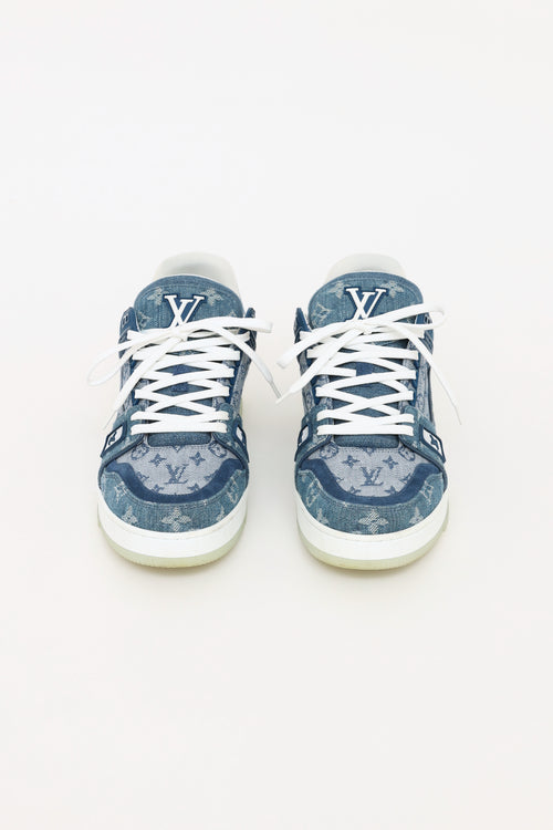 Louis Vuitton Blue Denim Monogram Trainers