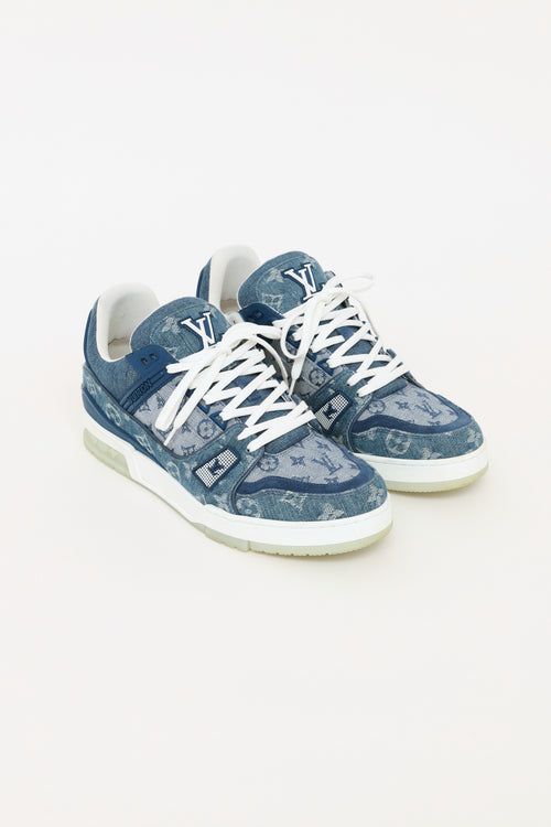 Louis Vuitton Blue Denim Monogram Trainers