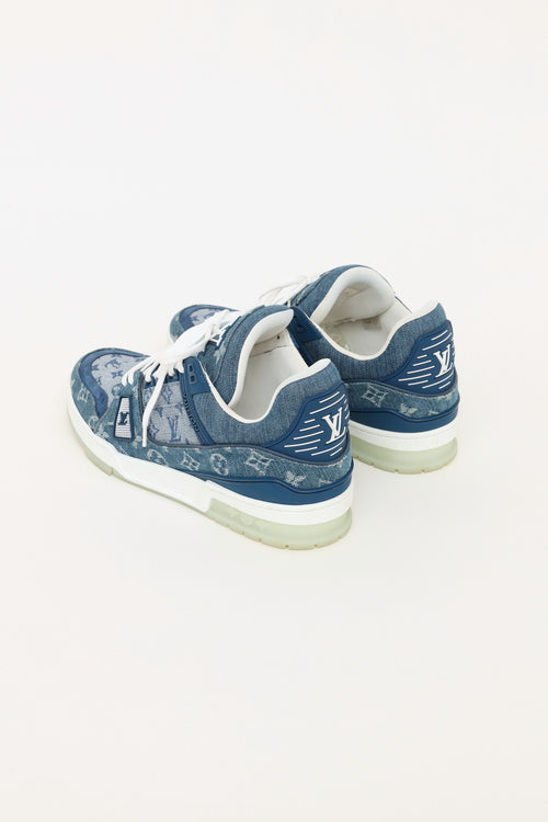 Louis Vuitton Blue Denim Monogram Trainers